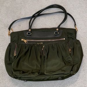 MZ Wallace Belle nylon Olive Green Weekend Travel tote shoulder Bag
